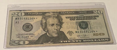 US Fancy Star Error Note Serial Twenty Dollar Replacement Duplicate Ink Fed $20 - Image 1 of 2