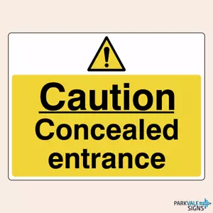 Caution Concealed Entrance Safety Signs (large) - Picture 1 of 1