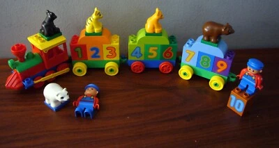 Lego Duplo Cars Train w Number 1-10 Bricks Learn to Count Rare Animals conductor - Image 1 of 3