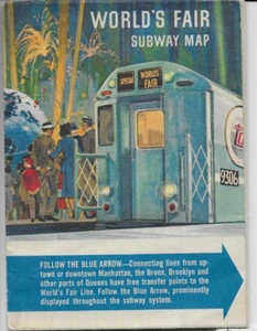 NEW YORK CITY SUBWAY MAP & GUIDE 1964 - NEW YORK CITY WORLD'S FAIR Gently used! - Picture 1 of 4