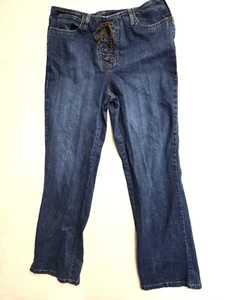 JEANS SVASATO VINTAGE BILL BLASS DONNA PIZZO ZIP LATERALE ANTERIORE 32/28 - Foto 1 di 3