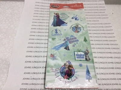 PEGATINAS HALLMARK DISNEY FROZEN Nuevas en plástico sellado 2 Hojas GLITTER Elsa/Anna Foto 1 de 3