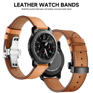 20/22mm Cowhide Watchband Genuine Leather Band Quick Release Spring Bars Strap - Picture 1 of 39