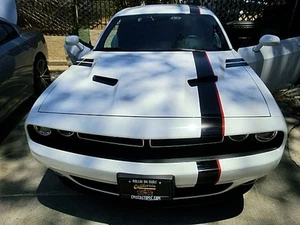 FITS All Dodge Challenger Racing Stripes Decals 5" Gloss Black + 1/2" Red 20 FT - Bild 1 von 4