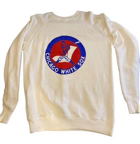 Vintage RARE 60s/70s Chicago White Sox Crewneck White Adult Size Medium Baseball Cover