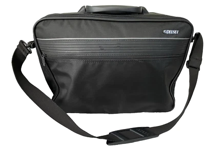 Vintage Delsey Black Nylon Briefcase 17.5" – Made in Portugal – 90's - Image 1 of 4