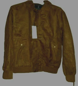 Neu Herren braun La Sartoria italienisches Styling Kunstleder Bomberjacke XL 50 in - Bild 1 von 11