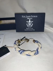 Bracciale Corda Kiel James Patrick CTRL £70 S-L Ancoraggio/Righe Bianco Blu - Foto 1 di 8