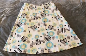 NWT Talbots Flare Skirt Women's Sz 10 Stretch White Black Blue Green Preppy - Picture 1 of 8