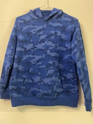 SUDADERA CON CAPUCHA AZUL CAMO Bloque 14/16 JÓVENES NIÑOS GRANDE Minecraft como bloque Foto 1 de 4