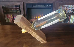 Rustic Floating Wine Bottle Holder, can be stained whatever color you would like - Picture 1 of 6