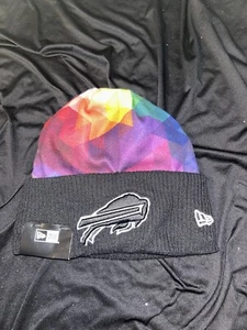 Men's Buffalo Bills New Era Black 2023 NFL Crucial Catch Cuffed Knit Hat - Picture 1 of 3