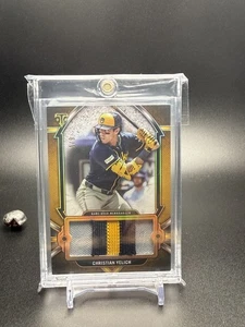 2024 Topps Triple Threads - Single Jumbo Relics Christian Yelich #SJR-CY Gold /9 - Picture 1 of 2