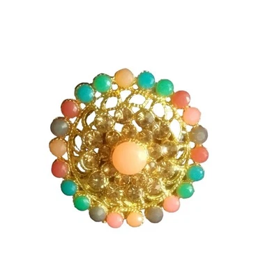 Indian Bridal Bollywood CZ último tono dorado tamaño libre ajustable anillo... - Imagen 1 de 4