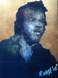 𝕁𝕆𝔼 ℂ𝕆ℂ𝕂𝔼ℝ. An Original Painting By Ro West. W/COA - Picture 1 of 4