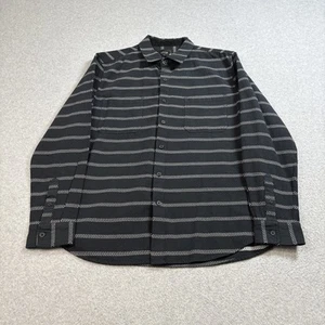 Neuw Shirt Men XL Black White Chevron Pattern Button Shacket Streetwear Heritage - Picture 1 of 6