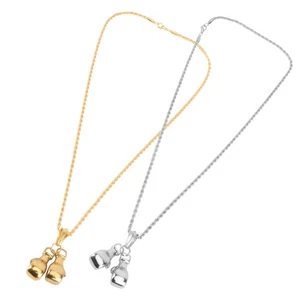  4 stücke von einem Satz Kreative Nackenkette Boxhandschuhe Halskette Metall - Bild 1 von 12