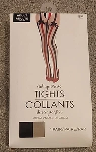 Vintage Circus Tights Clown Stripe Fancy Dress Halloween Adult Costume Accessory - Picture 1 of 2