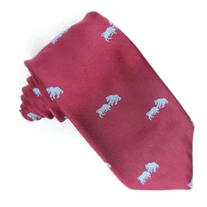 NYSE New York Stock Exchange Mens Tie Necktie Burdundy Red Blue Bulls Bears - Picture 1 of 5