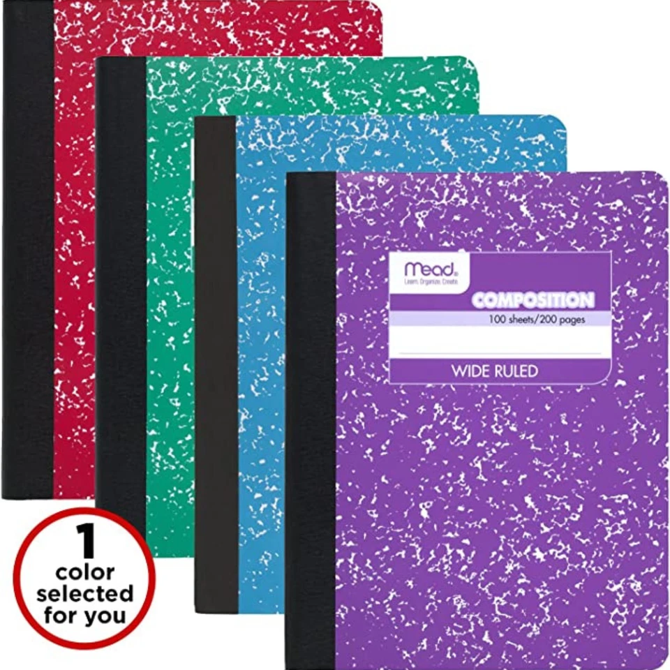 Mead Composition Wide Ruled Notebook 9.75"x7.5" 100 Sheets 043100099185