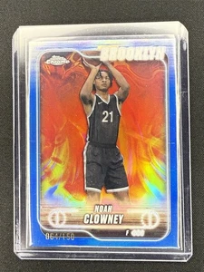 2024 Topps Chrome #118 Noah Clowney - Blue Refractor /150 Brooklyn Nets - Picture 1 of 2