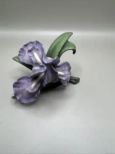 Lefton lila blau Porzellan bärtige blaue Iris 4 3/4 x 3,5 Zoll - Bild 1 von 13