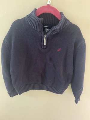 Suéter Nautica Niños Talla 5 Cuartos Cremallera Tejido Pullover Azul  Foto 1 de 4