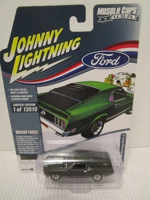 Johnny Lightning Muscle Cars EE. UU. 1970 Ford Mustang Mach 1 verde 1:64 lanzamiento 1 Foto 1 de 4