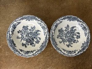 Pair of Crown Ducal ‘Bristol, Asiatic Pheasant Bowls In Blue, 15cm - Picture 1 of 8