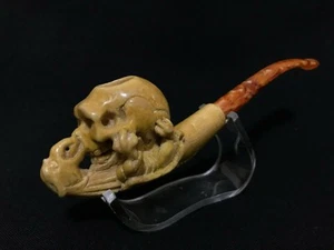 Dragon and Skull handmade Block Meerschaum Pipe tobacciana + with case - Picture 1 of 10