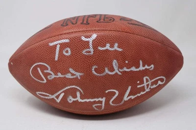 Johnny Unitas Football Signed Auto PSA/DNA Colts Wilson Leather Lee Be ID:452969 - Image 1 of 4