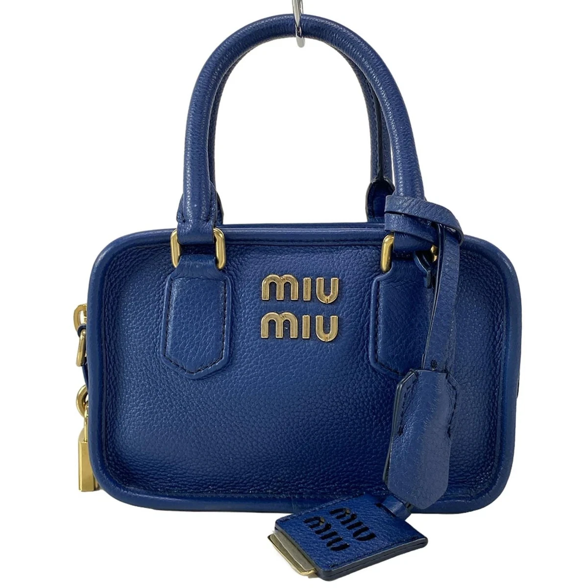 バッグ Archive miu miu leather hand bag blue Miu Miu Leather Exterior Blue Bags & Handbags for Women for sale