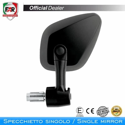 Miroir FAR 7692 Simple Réversible Homologué Noir De Contrepoids - Photo 1/3