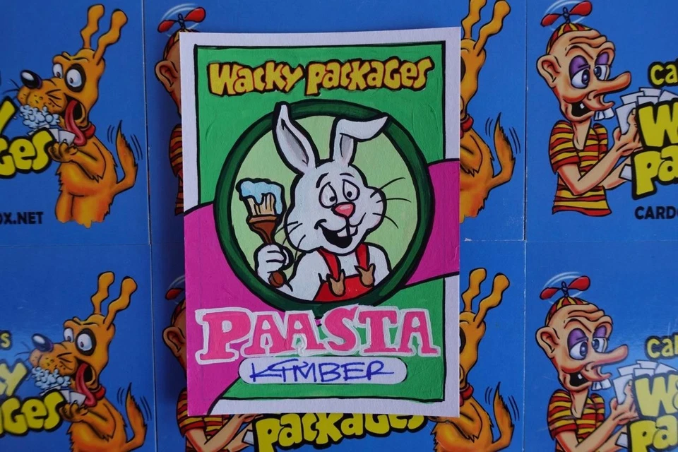 2024 WACKY PACKAGES ARTIST SKETCH CARD - PAASTA RABBIT - ARTIST KIMBER - 1933 - Image 1 of 1