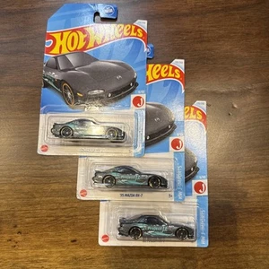 Hot Wheels Kroger Exclusive J-Imports '95 Mazda RX-7 (Dark Gray) set Of 3 - Picture 1 of 11