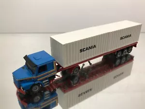 TEKNO HOLLAND SCANIA TORPEDO TRUCK+20ft CONTAINER TRAILER -BLUE 1:50- FAIR - V96 - Bild 1 von 9