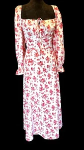 Floral Romantic Feminine Prairie Cottage Maxi Dress XL By Loness Festival Fairy - Picture 1 of 13