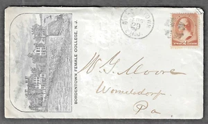 Bordentown Female College Bordentown NJ Illustrated Adverting Cover mid 1880s - Picture 1 of 3