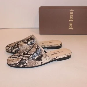 Ballerine Anthropologie Jon Josef Gran bianche e nere Snake Mules donna nuove con etichette - Foto 1 di 7