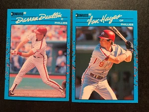 Philadelphia Phillies 1990 Donruss NL Best Darren Daulton Von Hayes LOT of 2 - Picture 1 of 2