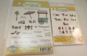 Taylored Expressions Cling Stamps 2 Sets Doodle Days & #s Sip, Sip Horray - Picture 1 of 5