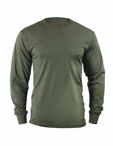 Rothco 60118 Long Sleeve Solid Poly/Cotton T-Shirt - Olive Drab - Picture 1 of 2