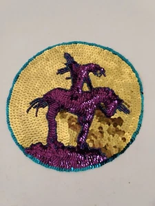 Parche con apliques occidentales de lentejuelas púrpura tono dorado para coser cuentas - Imagen 1 de 4