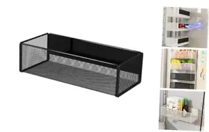Magnetic Basket Organizer Holder for Fridge Magnetic Storage Bin Large, Black - Picture 1 of 7