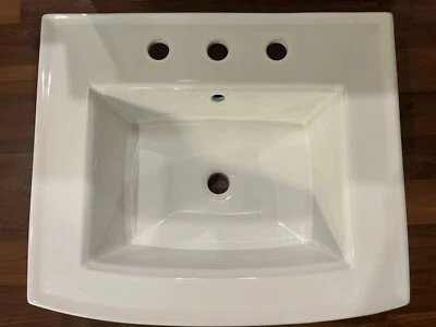 Fregadero de baño Kohler K-2359-8-0 Archer de 3 orificios 24" con pedestal en blanco abierto/LEER Foto 1 de 4