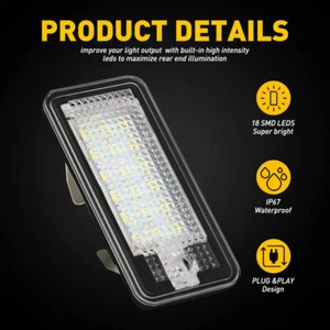 2X LED License Plate Light Error Free For Audi A3 A4 B6 C6 B7 A6 A8 S8 Q7 RS4 D - Picture 1 of 14