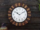 Wooden Hand Crafted Wall Clock Handcrafted Two Tone Wall Decor Clock 12 Inch