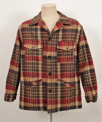 Chaqueta Cruiser Para Hombres De Colección Años 60 70 Roja y Azul A Cuadros Pendleton Lana Talla L Años 60 Años 70 Foto 1 de 4