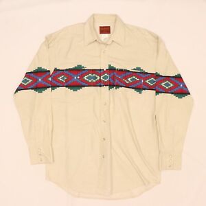 B5959 VTG Rustler Wrangler Aztec Pearl Snap Cowboy Western Shirt Size LT