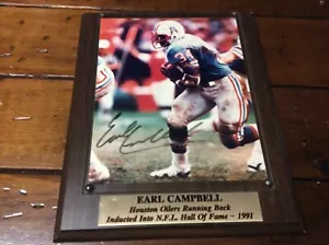 **SIGNIERT** Earl Campbell signiert 8 x 10 Foto gerahmt mit Houston Oilers - Bild 1 von 3